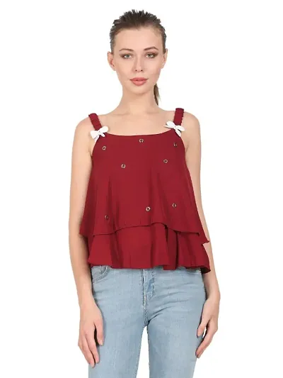 Women Fancy Layered Crop Top