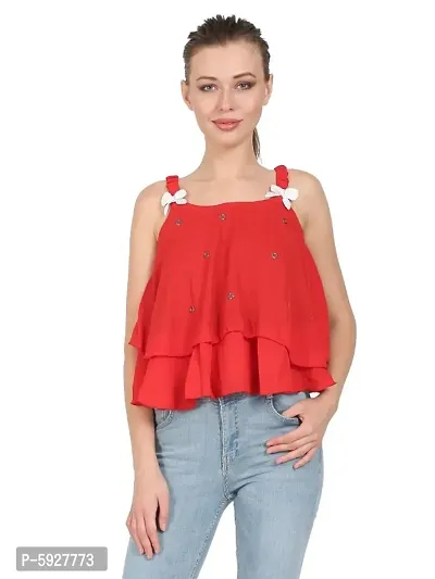 Women Fancy Layered Crop Top-thumb0