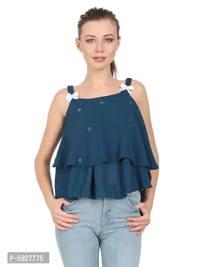 Women Fancy Layered Crop Top