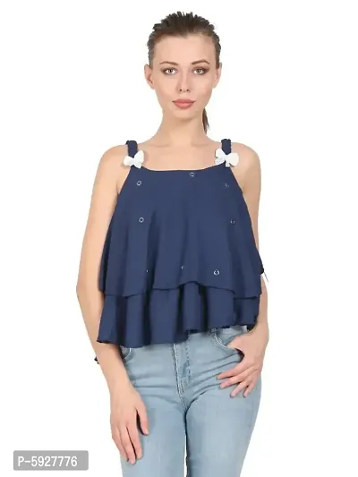 Women Fancy Layered Crop Top