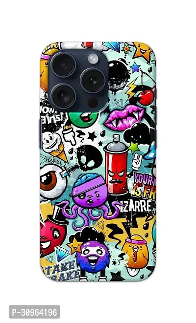 Classic Designer Printed Hard Case Octupus Doodles Back Cover Compatible With Iphone 15 Pro