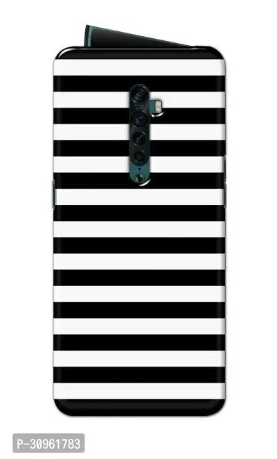 Classic Designer Printed Hard Case B And W Stripes Back Cover Compatible With Oppo Reno 2