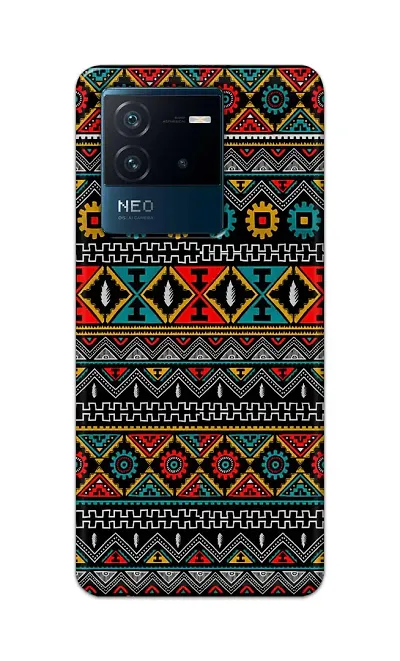 Classic Designer Printed Hard Case Embroidery Design Back Cover Compatible With Iqoo Neo 6