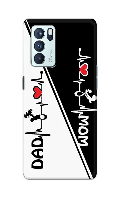 Classic Designer Printed Hard Case Black And White Mom Dad Back Cover Compatible With Oppo Reno 6 Pro 5G