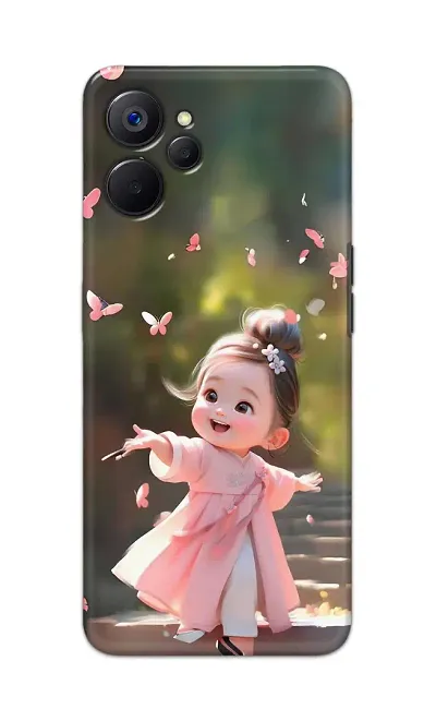 Classic Designer Printed Hard Case Pink Cute Kid Back Cover Compatible With Realme 9I 5G