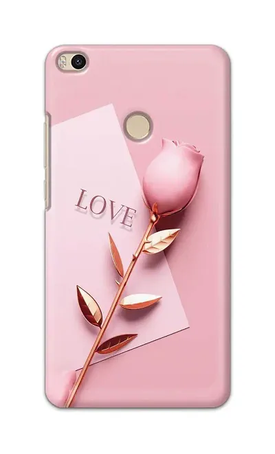 Classic Designer Printed Hard Case Pink Rose Love Back Cover Compatible With Mi Max 2