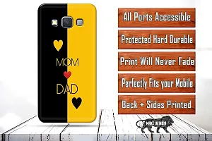 Classic Designer Printed Hard Case Black And Yellow Mom Dad Back Cover Compatible With Samsung A52015, Samsung A5 Duos-thumb1