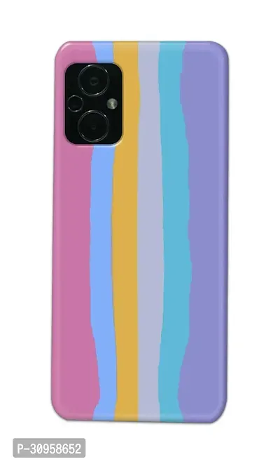 Classic Designer Printed Hard Case Vertical Pastel Colours Back Cover Compatible With Poco M5