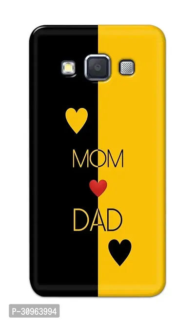 Classic Designer Printed Hard Case Black And Yellow Mom Dad Back Cover Compatible With Samsung A52015, Samsung A5 Duos