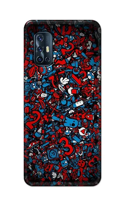 Chiraiyaa Virus Pattern Designer Printed Premium Back Cover Case for Vivo V17