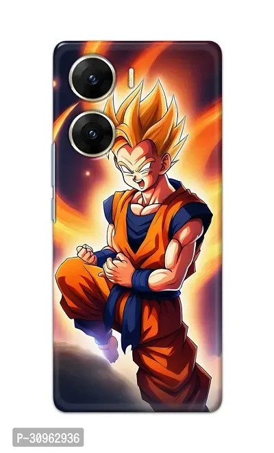 Classic Designer Printed Hard Case Golden Goku Back Cover Compatible With Vivo V29E