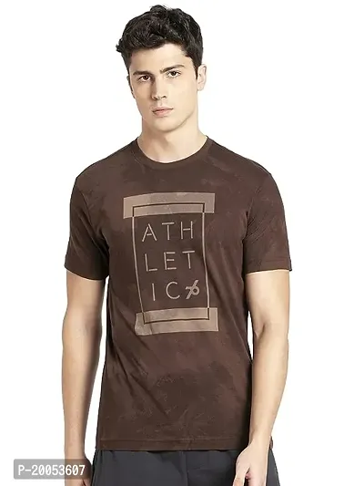 Reliable Brown Cotton Printed Round Neck Tees For Men-thumb0