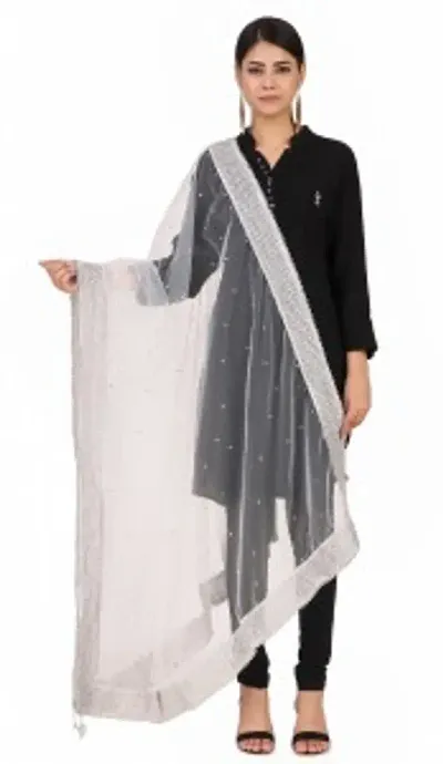 Traditions Bazaar Women's Net Zari Border Dupatta