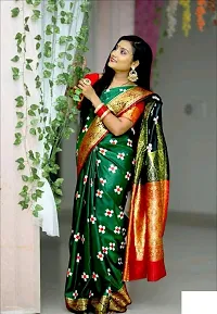 Banarasi satin silk saree with sambhalpuri embroidery work-thumb3