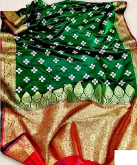 Banarasi satin silk saree with sambhalpuri embroidery work-thumb2