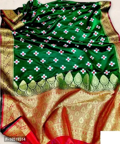 Banarasi satin silk saree with sambhalpuri embroidery work-thumb3