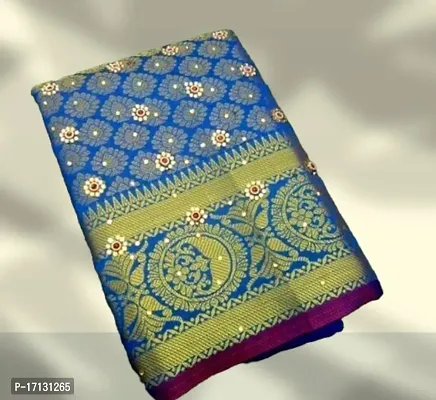 kanjeevaram silk saree with stone work-thumb0