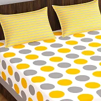 110TC Printed Double Bed Bedsheet,100% Pure Cotton Bedsheet for Double Bed with 2 Pillow Covers, 90Inchx100Inch Multicolor-thumb2