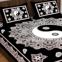 110TC Sanganeri Printed Double Bed Bedsheet Cotton with 2 Pillow Covers, 90Inch x100Inch-thumb2