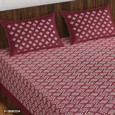 110TC Sanganeri Printed Double Bed Bedsheet Cotton with 2 Pillow Covers, 90Inch x100Inch-thumb4