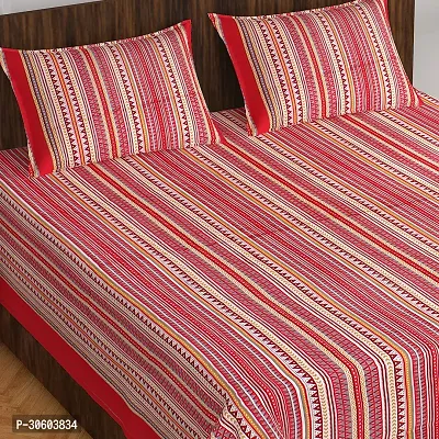 110TC Sanganeri Printed Double Bed Bedsheet Cotton with 2 Pillow Covers, 90Inch x100Inch-thumb3