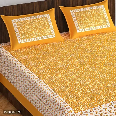 Trendy Printed Double Bed Bedsheet with 2 Pillow Covers, 90Inchx100Inch Multicolor-thumb3