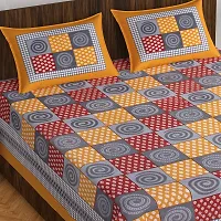 Trendy Printed Double Bed Bedsheet,100% Pure Cotton Bedsheet with 2 Pillow Covers, 90Inchx100Inch-thumb2