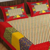 Trendy Printed Double Bed Bedsheet,100% Pure Cotton Bedsheet with 2 Pillow Covers, 90Inchx100Inch-thumb2