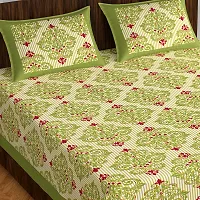 Trendy Printed Double Bed Bedsheet,100% Pure Cotton Bedsheet with 2 Pillow Covers, 90Inchx100Inch-thumb2