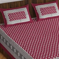 110TC Sanganeri Printed Double Bed Bedsheet,100% Pure Cotton Bedsheet for Double Bed with 2 Pillow Covers, 90Inchx100Inch-thumb3