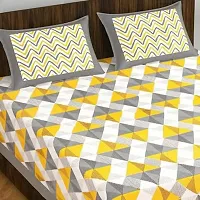 110TC Sanganeri Printed Double Bed Bedsheet,100% Pure Cotton Bedsheet for Double Bed with 2 Pillow Covers, 90Inchx100Inch-thumb3