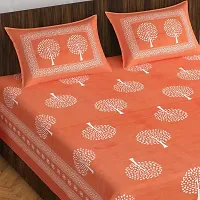 THE HOBBY BOUNTY THB 110TC Sanganeri Printed Double Bed Bedsheet,100% Pure Cotton Bedsheet for Double Bed with 2 Pillow Covers, 90Inchx100Inch Multicolor-thumb3