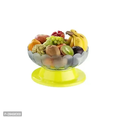 Gediya's Plastic Revolving Fruit Basket (Yellow)-thumb0