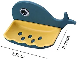 Gediya's Plastic Fish Shape Soap Stand (Dark Blue)-thumb1