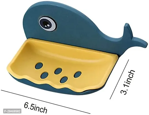 Gediya's Plastic Fish Shape Soap Stand (Dark Blue)-thumb2