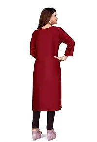 Stylish Maroon Rayon Stitched Kurta For women-thumb2