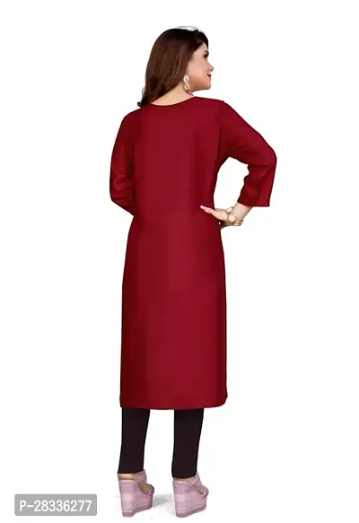 Stylish Maroon Rayon Stitched Kurta For women-thumb3