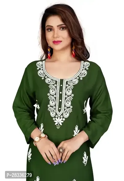 Stylish Green Rayon Stitched Kurta For women-thumb4