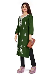 Stylish Green Rayon Stitched Kurta For women-thumb1