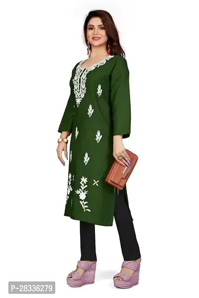 Stylish Green Rayon Stitched Kurta For women-thumb2