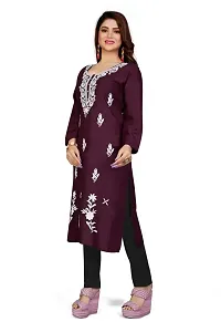 Stylish Purple Rayon Stitched Kurta For women-thumb1