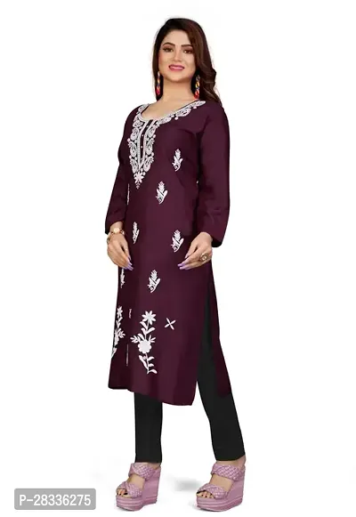 Stylish Purple Rayon Stitched Kurta For women-thumb2