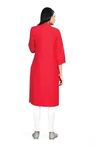 Stylish Red Rayon Stitched Kurta For women-thumb1