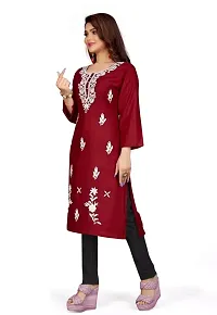 Stylish Maroon Rayon Stitched Kurta For women-thumb1