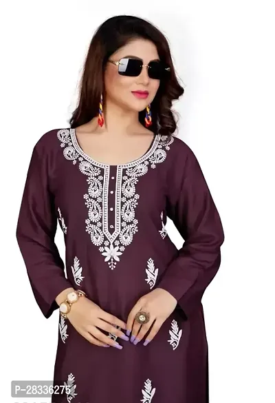 Stylish Purple Rayon Stitched Kurta For women-thumb4