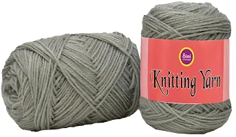 SIMI ENTERPRISE 100% Acrylic Wool Steel Grey 100 GMS Wool Ball Hand Knitting Wool / Art Craft Soft Fingering Crochet Hook Yarn, Needle Knitting Yarn Thread Dyed-WB Art-AGI-thumb1