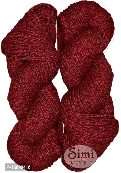 Vardhman SM Fusion Deep Red (300 gm) Wool Hank Hand Knitting Wool / Art Craft Soft Fingering Crochet Hook Yarn, Needle Knitting Yarn Thread Dyed