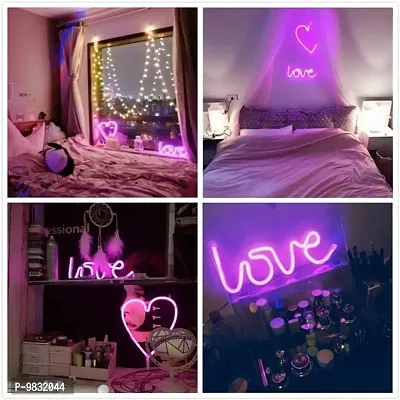 Sanjis Enterprise Love Neon Sign for Bedroom Party Supplies Battery Neon Light for Wall,led Neon Wall Signs Room Decoration Accessory Table Decoration-thumb2