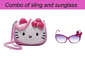 Sanjis Enterprise Combo Of Cartoon Crossbody Hand Purse for Girls Kids Toddler Mini Cute Handbags Shoulder Messenger Phone Purse Wallet Sling Bag and 1 sunglass (Pack Of 2)-thumb1