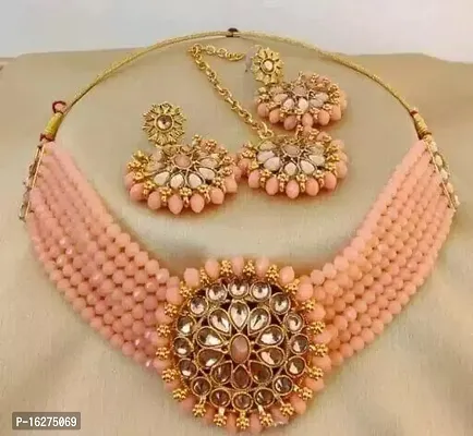 New Tranding Ashwariya Peach Jewellery Set Pack of 1-thumb0